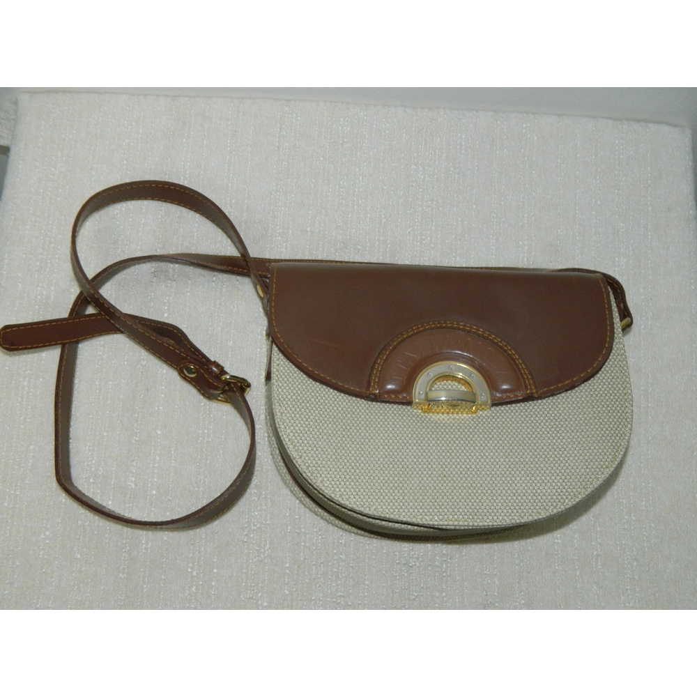 Casual Corner Purse Crossbody Tan Brown Leather Vintage Preppy‎ Expandable